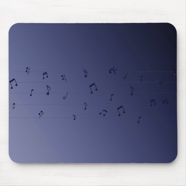 Alfombrilla De Ratón Dark Ombre Musical Notes Navy (Frente)