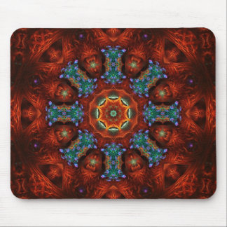 Alfombrilla De Ratón Dark Reds Fractal Mandala Mousepad