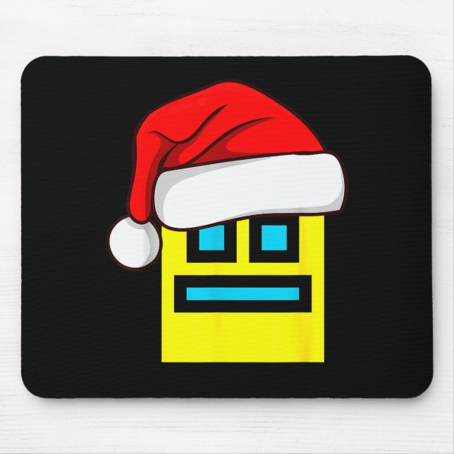 Alfombrilla De Ratón Dash Geometry Repeat Christmas Santa Hat Game Vide (Frente)