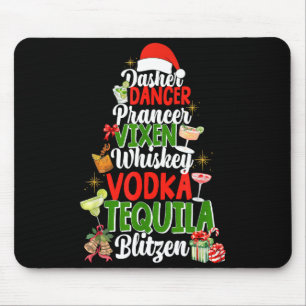 Alfombrilla De Ratón Dasher Dancer Prancer Vixen Moscato Vodka Tequila 