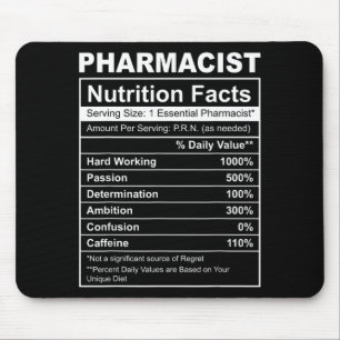 Alfombrilla De Ratón Datos nutricionales de farmacéutico - farmacia div