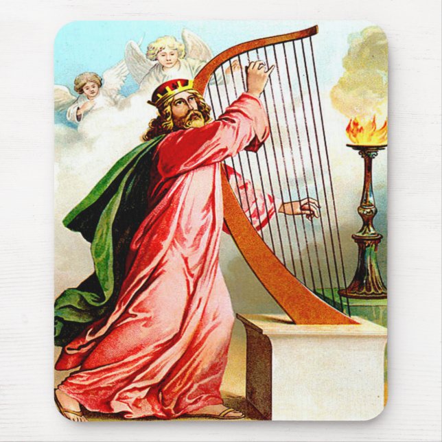 Alfombrilla De Ratón David alabando a dios en harp mousepad (Frente)