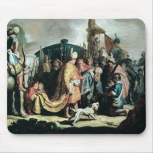 Alfombrilla De Ratón David que ofrece la cabeza de Goliat a rey Saul