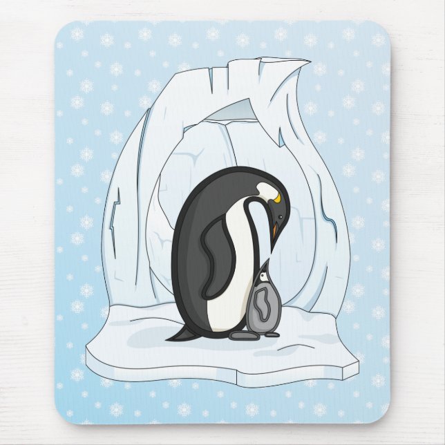Alfombrilla De Ratón Davin y Annie la Mousepad de los Pingüinos (Frente)