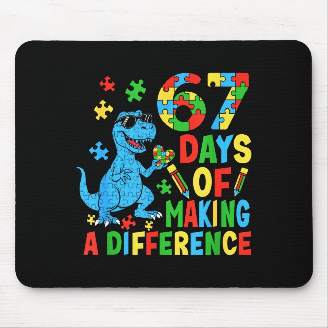 Alfombrilla De Ratón Days Of Making A Difference Dinosaur Autism Teache (Frente)