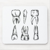 Alfombrilla de ratón de anatomía dental vintage, d