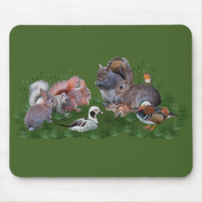 Alfombrilla de ratón de animales del bosque (Frente)