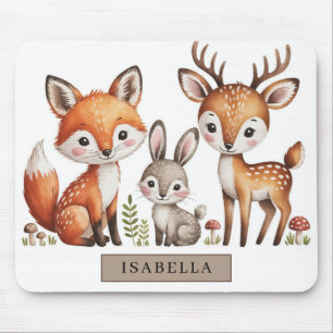 Alfombrilla de ratón de animales del bosque en acu