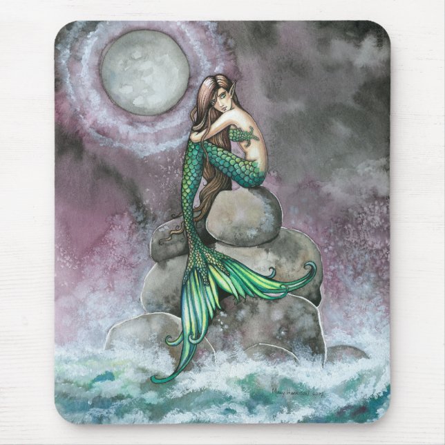 Alfombrilla de ratón de arte de fantasía de sirena (Frente)