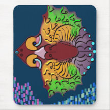Alfombrilla de ratón de arte de pez abstracto de e