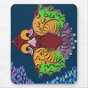 Alfombrilla de ratón de arte de pez abstracto de e