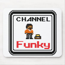 Alfombrilla de ratón de arte pixel funky de canal