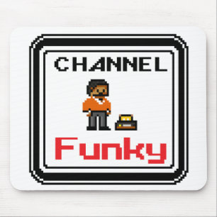 Alfombrilla de ratón de arte pixel funky de canal