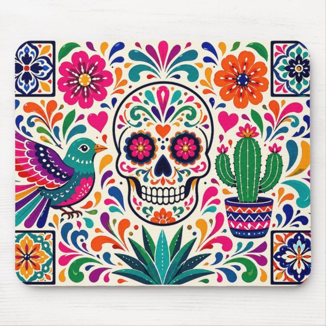 Alfombrilla de ratón de arte popular mexicano colo (Frente)