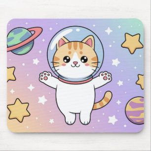 Alfombrilla de ratón de astronauta gato espacial K