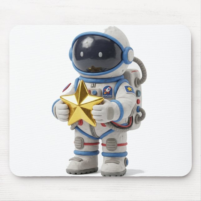 Alfombrilla de ratón de astronauta sosteniendo una (Frente)