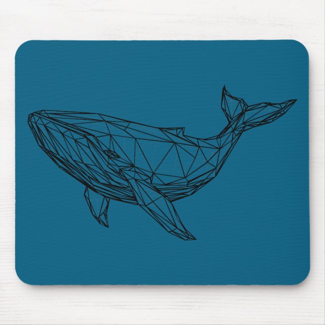 Alfombrilla de ratón de ballena geométrica minimal (Frente)