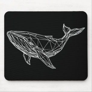 Alfombrilla de ratón de ballena geométrica moderna