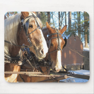 Alfombrilla De Ratón De Caballo De Invierno Rústic