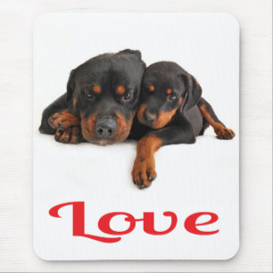 Alfombrilla de ratón de cachorro de Rottweiler bla