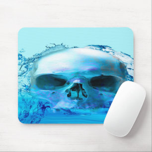 Alfombrilla de ratón de calavera en agua