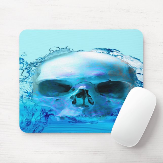 Alfombrilla de ratón de calavera en agua (Con ratón)