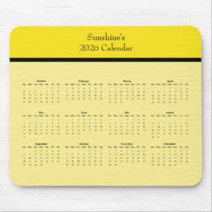 Alfombrilla de ratón de calendario 2026 de color a