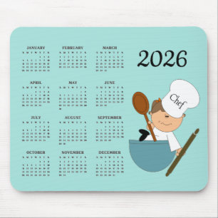 Alfombrilla de ratón de calendario 2026 de diseño