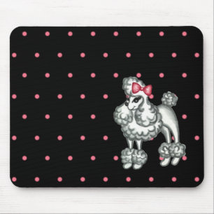 Alfombrilla de ratón de caniche retro