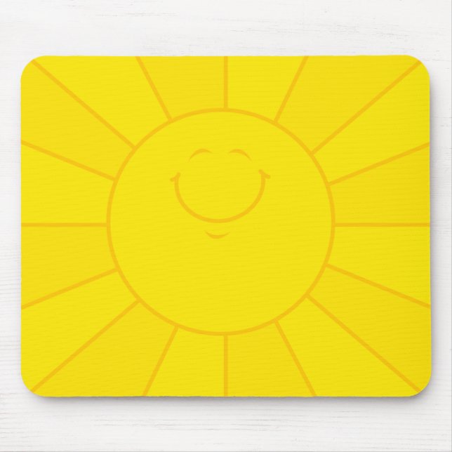 Alfombrilla de ratón de cara feliz del sol (Frente)