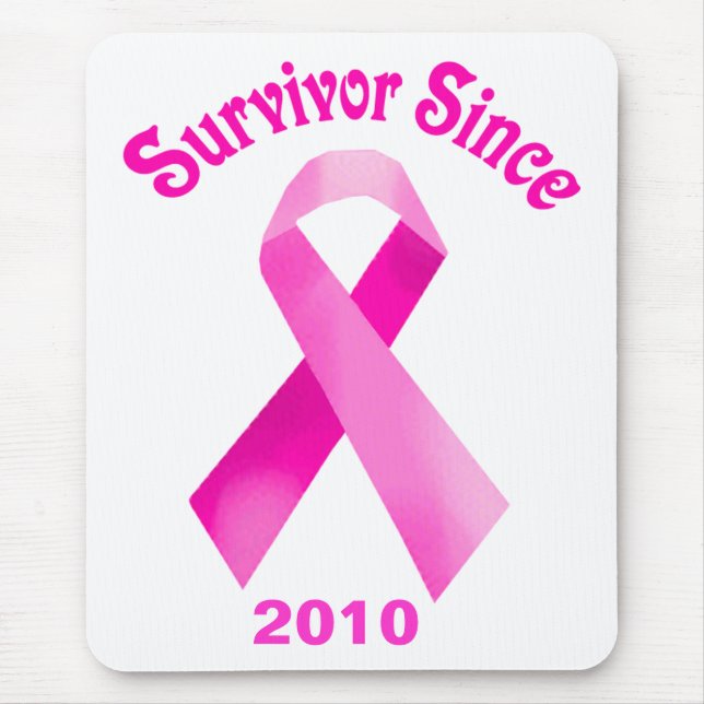 Alfombrilla de ratón de cinta rosa de cáncer de ma (Frente)