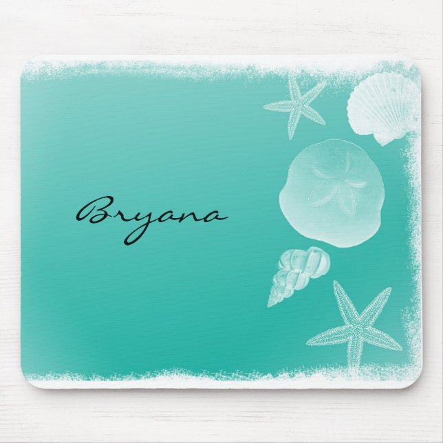 Alfombrilla de ratón de conchas de mar de playa te (Frente)