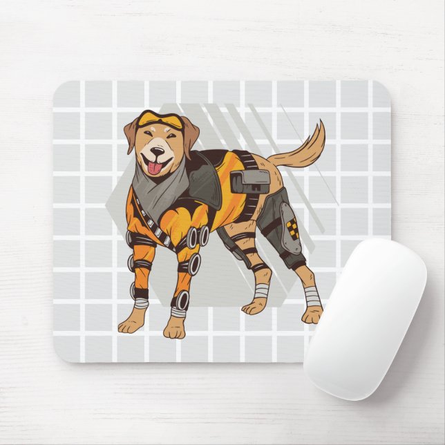 Alfombrilla de ratón de cuadrícula de perro futuri (Con ratón)