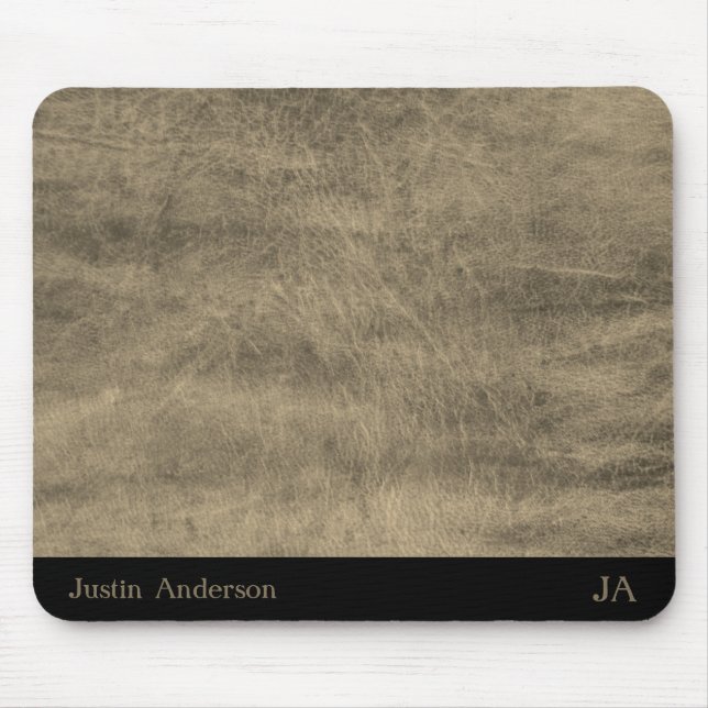 Alfombrilla de ratón de cuero gris personalizada c (Frente)