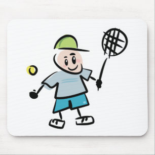 Alfombrilla de ratón de dibujos animados de tenis
