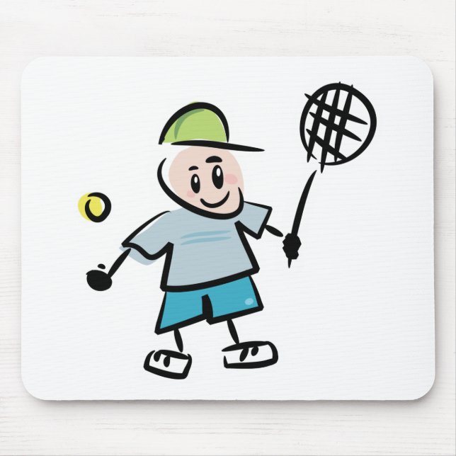 Alfombrilla de ratón de dibujos animados de tenis (Frente)