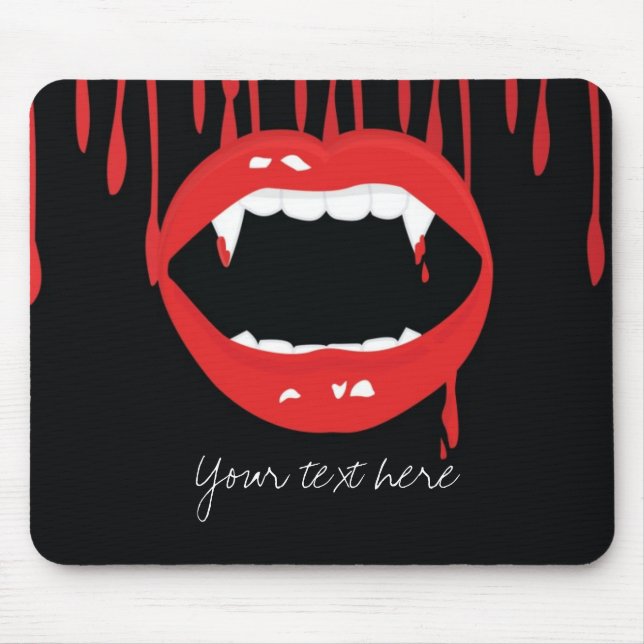 Alfombrilla de ratón de dientes de Halloween con v (Frente)