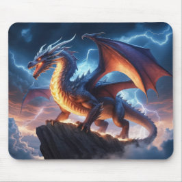 Alfombrilla de ratón de fantasía de dragón relámpa