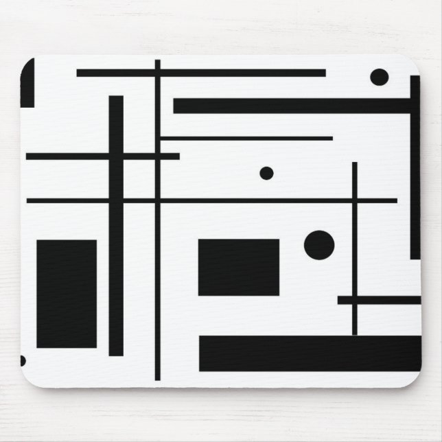 Alfombrilla de ratón de formas geométricas negras  (Frente)
