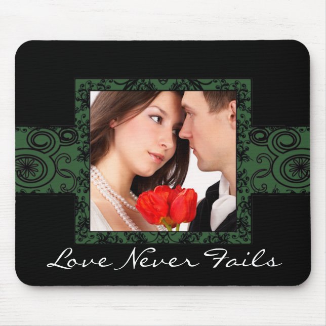 Alfombrilla de ratón de foto de boda Love Never Fa (Frente)