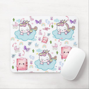 Alfombrilla de ratón de gato arcoíris unicornio ro