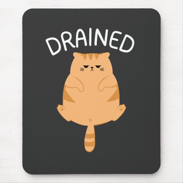 Alfombrilla de ratón de gato divertido agotado par (Frente)