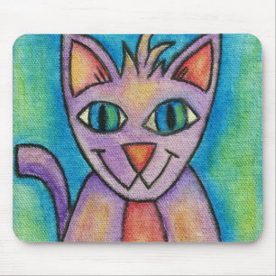Alfombrilla de ratón de gato feliz