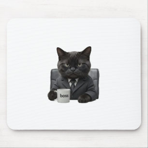 Alfombrilla de ratón de gato jefe gruñón divertido