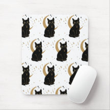 Alfombrilla de ratón de gato negro