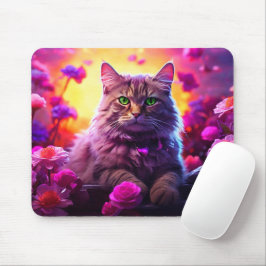 Alfombrilla de ratón de gato púrpura: regalo perfe