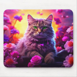 Alfombrilla de ratón de gato púrpura: regalo perfe