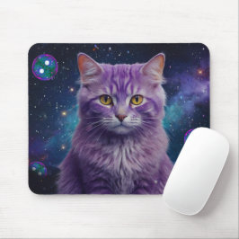 Alfombrilla de ratón de gato púrpura: regalo perfe