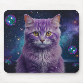 Alfombrilla de ratón de gato púrpura: regalo perfe