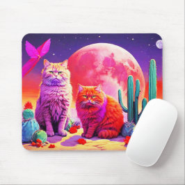 Alfombrilla de ratón de gato púrpura: regalo perfe